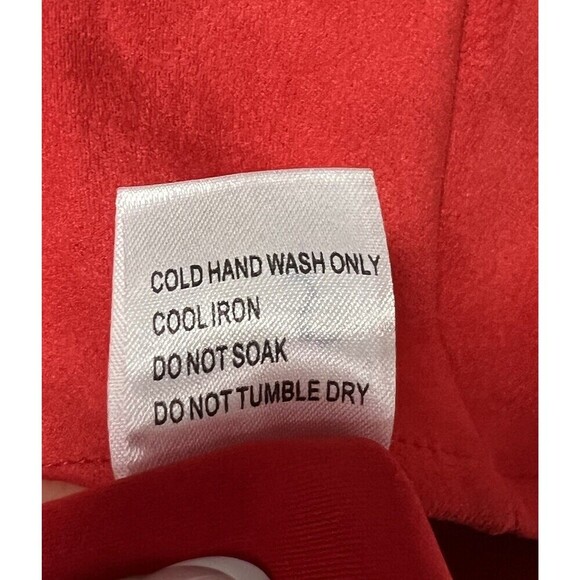 SEEK The Label Faux Suede Crop Top Red Front Zip Bustier Blouse Women's Size S - Picture 10 of 10
